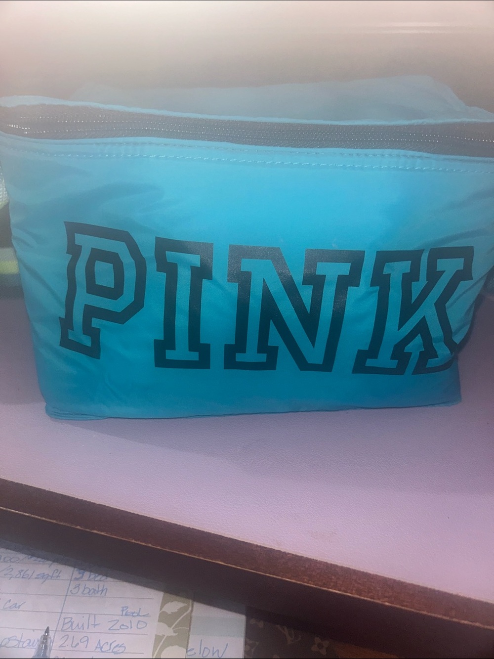 PINK Victoria's Secret Teal Logo insulated Lunch Bag